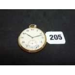 A vintage 9 ct gold dress pocket watch, with cream dial, London 1938, weight of back only 6.8 gm,