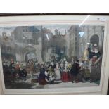 After W.P. Frith, a hand-coloured engraving, 'Coming of Age in the Olden Time' (57 x 92 cm),
