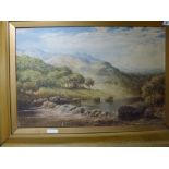 H. Bryan, oils on canvas, figures by a river in a landscape, signed (50 x 76 cm), gilt frame. WE
