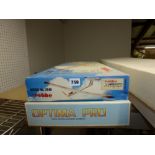 Two boxed model plane kits, a Robbe Arcus 3140 and an Optima Pro RC glider kit [upstairs shelves] WE