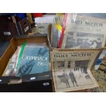 Two cartons of ephemera well-presented including a large number of The Daily Sketch from circa 1915,