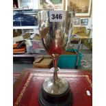 An Indian Colonial silver polo trophy cup dated 1931, by Cooke & Kelvey, 9.7 in, with original