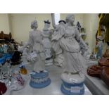 Two Wedgwood jasperware white glazed Dancing Hours figurines [s5]
