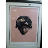 A Schoony Limited Edition print 26/50 Boy Soldier Reflector in Pink. [next to s77] WE DO NOT TAKE