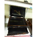 A Japanese black and gilt lacquer workbox, circa 1900, with base drawer [C WE DO NOT TAKE CREDIT