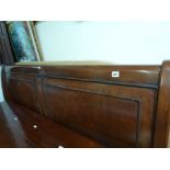 A modern double sleigh bed frame (65 in wide). WE DO NOT TAKE CREDIT CARDS OR CASH. STORAGE IS