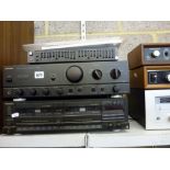 A Technics amplifier SUV X600 , a Technics graphic equaliser SH-E5 and a Technics tape deck RS-