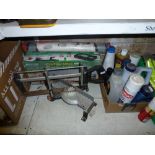 A mixed lot of tools including an Erbauer 18 volt drill, various screwdrivers and spanners, a