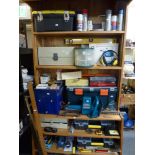 A large quantity of tools and accessories including a Black and Decker hedge trimmer, a Craftmate