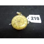 A 19th century Swiss 18 ct gold pocket watch, key-wound, the florally-engraved dial signed Thury