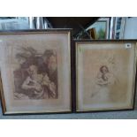 Five antique engravings after various old masters including Guercino by Bartolozzi (largest 28 x