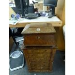 A small Victorian Wellington chest in burr walnut, of six drawers, 23 in high, and a William IV