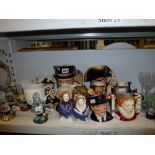 A really good mixed lot of commemorative ware and character jugs: the commemorative ware including