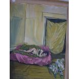 John Eyles, oils on canvas, figure study in the corner of a studio, signed and dated 1966 (100 x