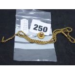 A vintage 9 ct gold rope-twist necklace, and a 9 ct stud, 7 gm WE DO NOT TAKE CREDIT CARDS OR