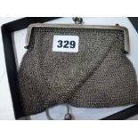 A George V silver mesh handbag, Birmingham 1913, 4.8 ozt WE DO NOT TAKE CREDIT CARDS OR CASH.