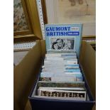 A shoe box of postcards, mid 20th century, including Wales, humour and nine copies of Gaumont