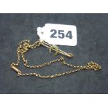 A late Victorian 9 ct gold belcher chain necklet, and a combined 9 and 15 ct horseshoe safety pin