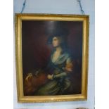 After Gainsborough, oils on canvas, a portrait of the actress Mrs Siddons (1755-1831), in