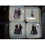 A set of Villeroy & Boch period costume set of eight small dishes on one large tray plus five