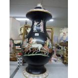 A splendid Victorian pottery pot-pourri vase with cover, of massive size, in Grecian style, with