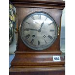 A mahogany mantel clock by Lenzkirch, gong-striking, with silvered dial [A] WE DO NOT TAKE CREDIT