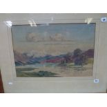 James Ritchie, a watercolour, The River Awe entering Loch Etive, signed (33 x 50 cm) framed. WE DO