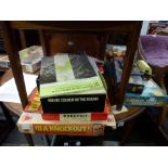A quantity of vintage toys including The Impact Game, It's a Knockout, Monopoly, a scale model of