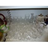 A suit of Stuart crystal glass including champagne saucers, wine glasses, brandy balloons, etc. [