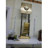 An old reproduction water clock in brass and oak, inscribed Joseph Billington of ye olde towne