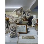 Two Enchantica figurines of dragons with certificates. [s53] WE DO NOT TAKE CREDIT CARDS OR CASH.