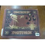 A Victorian scrap portfolio containing loose pages each for a decoration with paper cyphers and