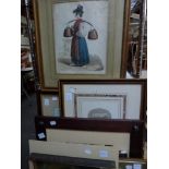 A collection of 20 various framed items comprising engraving prints, and photographs and includes