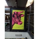 After Andy Warhol, 'Cow', a large silk screen print of a cow on a lemon ground for the Warhol