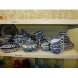 A quantity of blue and white tea and dinner wares mainly Copeland Spode Italian including tureens,