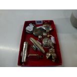 Silver smallwork, comprising: a Continental posy holder dated 21 Mai 1860, and the following English