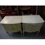Two matching painted cabinets one of three drawers the other with cupboard doors. WE DO NOT TAKE