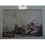 P.I. de Loutherbourg (R.A.) an early 19th century pen and wash of mariners lounging on shore