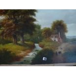 Two oils on canvas, Continental rural scenes, both bearing signature J. Chabry (64 x 75 cm) (2) WE