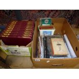 A box of Punch volumes 1894-98, and a box of books and magazines including First World War Captain