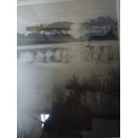 F. Hilton, a limited edition print, an African sunset over a lake, signed and numbered in pencil
