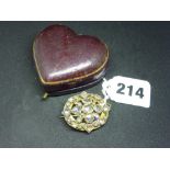 An impressive Victorian rose diamond brooch, tests as 15 ct gold, the numerous stones in crimped