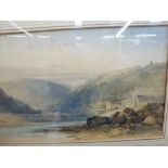W. Callow, a watercolour, 'On the Rhine', signed (22 x 34 cm), together with a 19th century