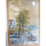 J. Clark, a pair of watercolours of Italian lakeside scenes, both signed (24 x 16 cm), framed (2) WE