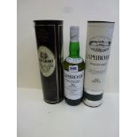 Whisky: Laphroaig Single Islay Malt Scotch Whisky, 10 years old, 70 cl, with tube; and Glen Grant