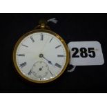 A Swiss pocket watch in thin gauge 14 ct gold case WE DO NOT TAKE CREDIT CARDS OR CASH. STORAGE IS