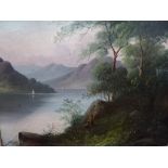 C. Walters, oils on canvas, a Lakeland view, signed, together with a cast bronze photograph frame,
