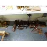 A good collection of vintage woodworking planes, clamps and chisels. [under s76] WE DO NOT TAKE