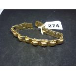 A mid-20th century Polish 14 ct gold articulated bracelet in Art Deco style, 47.4 gm WE DO NOT