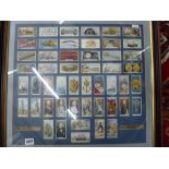 Two well-framed and presented displays of cigarette cards one of Nelson Series 1905 by Wills, the
